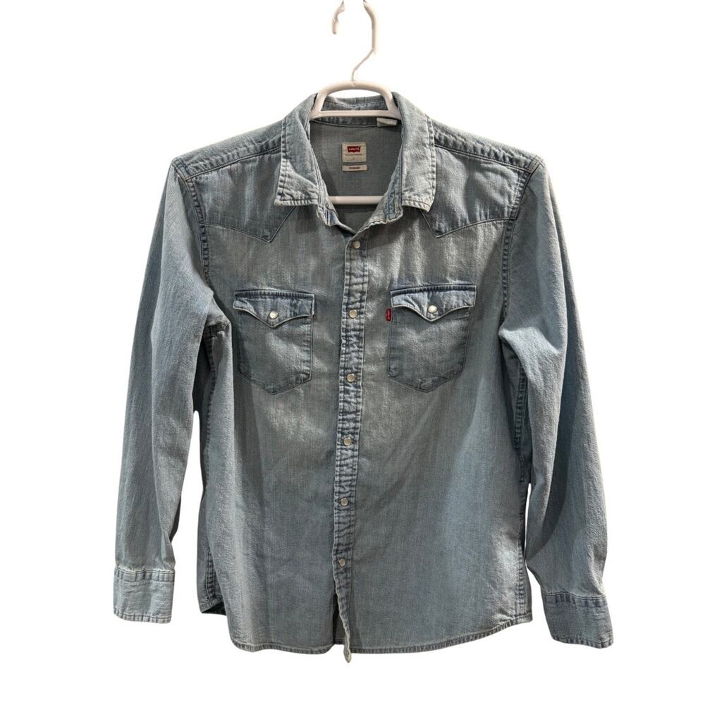 Levi’s Men’s Denim Snap Down Western Shirt Size L